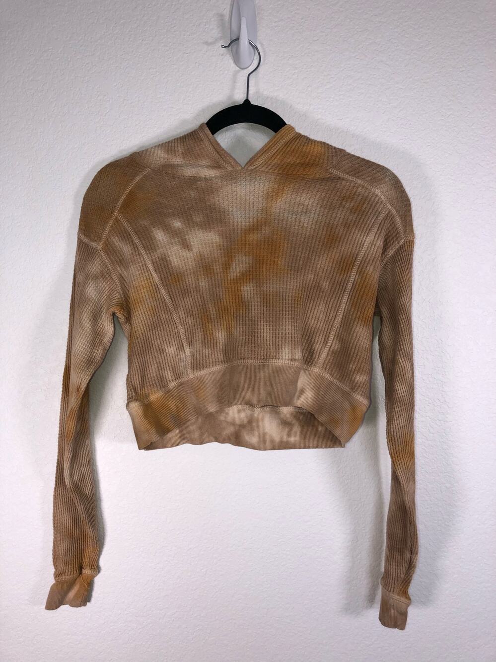 Wild Fable Waffle Weave Yellow and Tan Thermal Knit Set - M